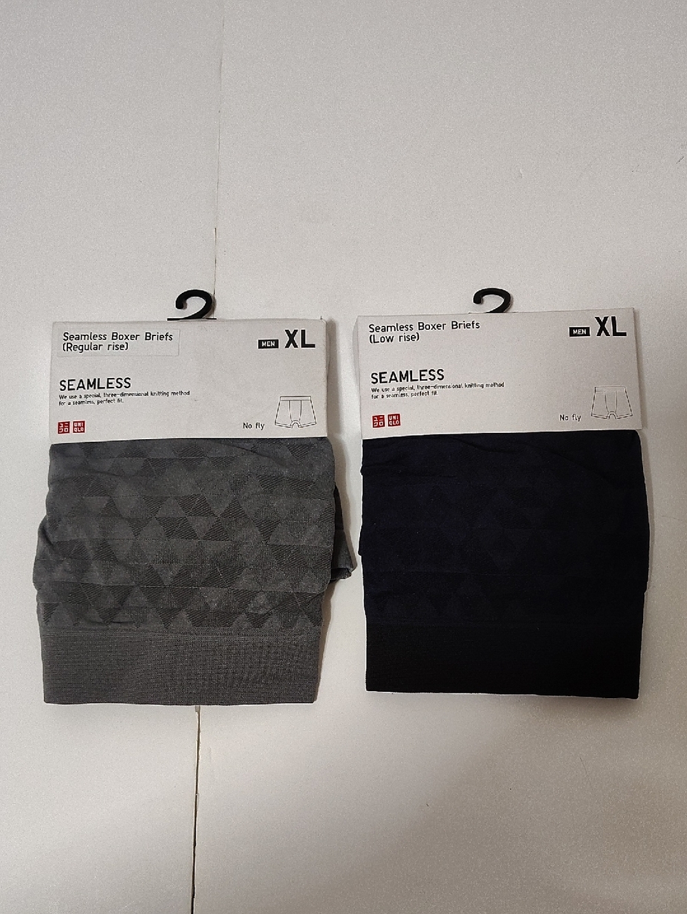 Uniqlo Seamless Boxer Briefs Low Rise - 2 Pack - Gray & Navy - Size XL